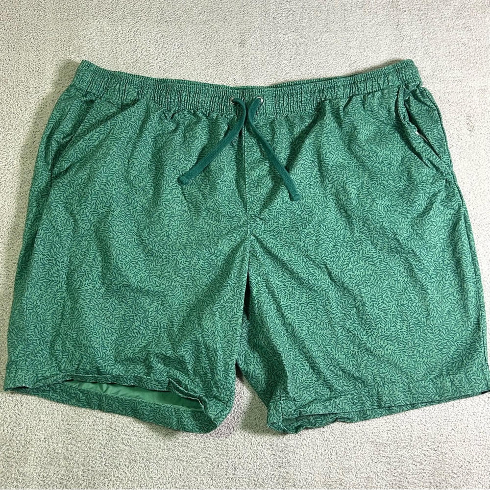 Free Assembly Shorts Men’s XXL Green Floral Beach Print Pull On Drawstring